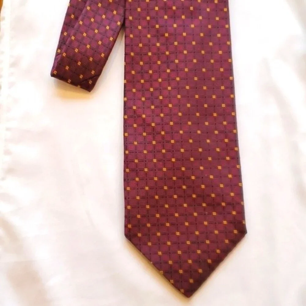 ROBERT TALBOTT SILK TIE MAROON BLACK GOLD 4